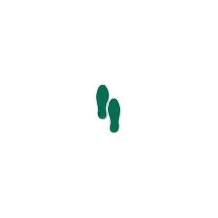 Ergomat 9.5inx3.5in DuraStripe Mean Lean Foot Prints Green, 30PK DSML-STEP-9.5-G-KIT